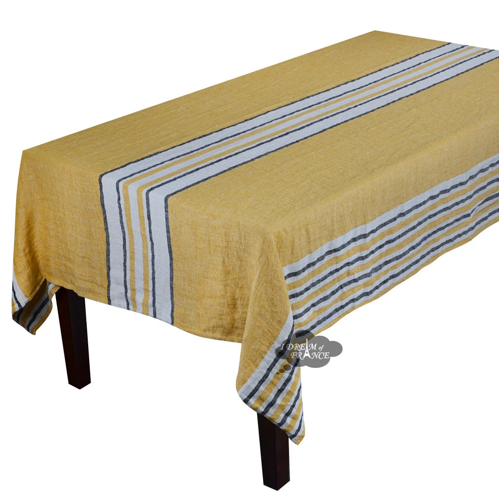 Harmony (now Haomy) 62" Square Zonza Safran French Linen Tablecloth By Harmony 3 Harmony (now Haomy) 62" Square Zonza Safran French Linen Tablecloth By Harmony