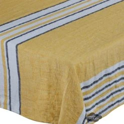 Harmony (now Haomy) 62" Square Zonza Safran French Linen Tablecloth By Harmony