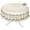 Table Linens 70" Round Beaucaire Cream & Green Acrylic-Coated Cotton Tablecloth By L'Ensoleillade