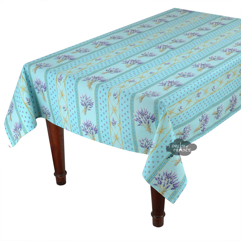 Le Cluny French Linens 60x 96" Rectangular Lavender Blue Acrylic-Coated Cotton Provence Tablecloth By Le Cluny 3 Le Cluny French Linens 60x 96" Rectangular Lavender Blue Acrylic-Coated Cotton Provence Tablecloth By Le Cluny