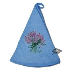 Round French Terry Hand Towel Lavender Blue By Tissus Toselli