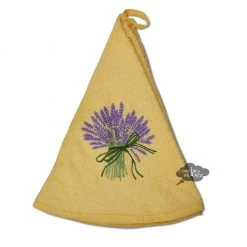 Round Terry Hand Towel Lavender Yellow By Tissus Toselli Kitchen