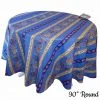 Le Cluny French Linens 90" Round Lisa Blue Acrylic-Coated Cotton Provence Tablecloth By Le Cluny