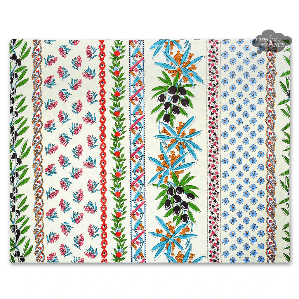 Le Cluny French Linens Table Linens Olives Cream Acrylic-Coated Cotton Reversible Placemat By Le Cluny 3 Le Cluny French Linens Table Linens Olives Cream Acrylic-Coated Cotton Reversible Placemat By Le Cluny