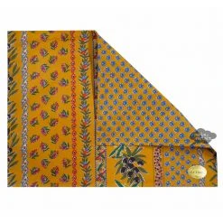 Le Cluny French Linens Olives Yellow Acrylic-Coated Cotton Reversible Placemat By Le Cluny Table Linens