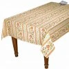 Le Cluny French Linens 60x132" Rectangular Fayence Cream Acrylic-Coated Cotton Provence Tablecloth By Le Cluny Table Linens