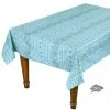 Le Cluny French Linens 60x 96" Rectangular Lisa Turquoise Acrylic-Coated Cotton Provence Tablecloth By Le Cluny
