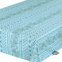 Le Cluny French Linens 58" Square Lisa Turquoise Acrylic-Coated Cotton Provence Tablecloth By Le Cluny Table Linens