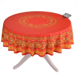 Le Cluny French Linens 70" Round Lisa Red Provence Tablecloths By Le Cluny