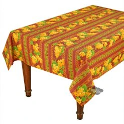 Le Cluny French Linens 58" Square Grapes Red Acrylic-Coated Cotton Provence Tablecloth By Le Cluny