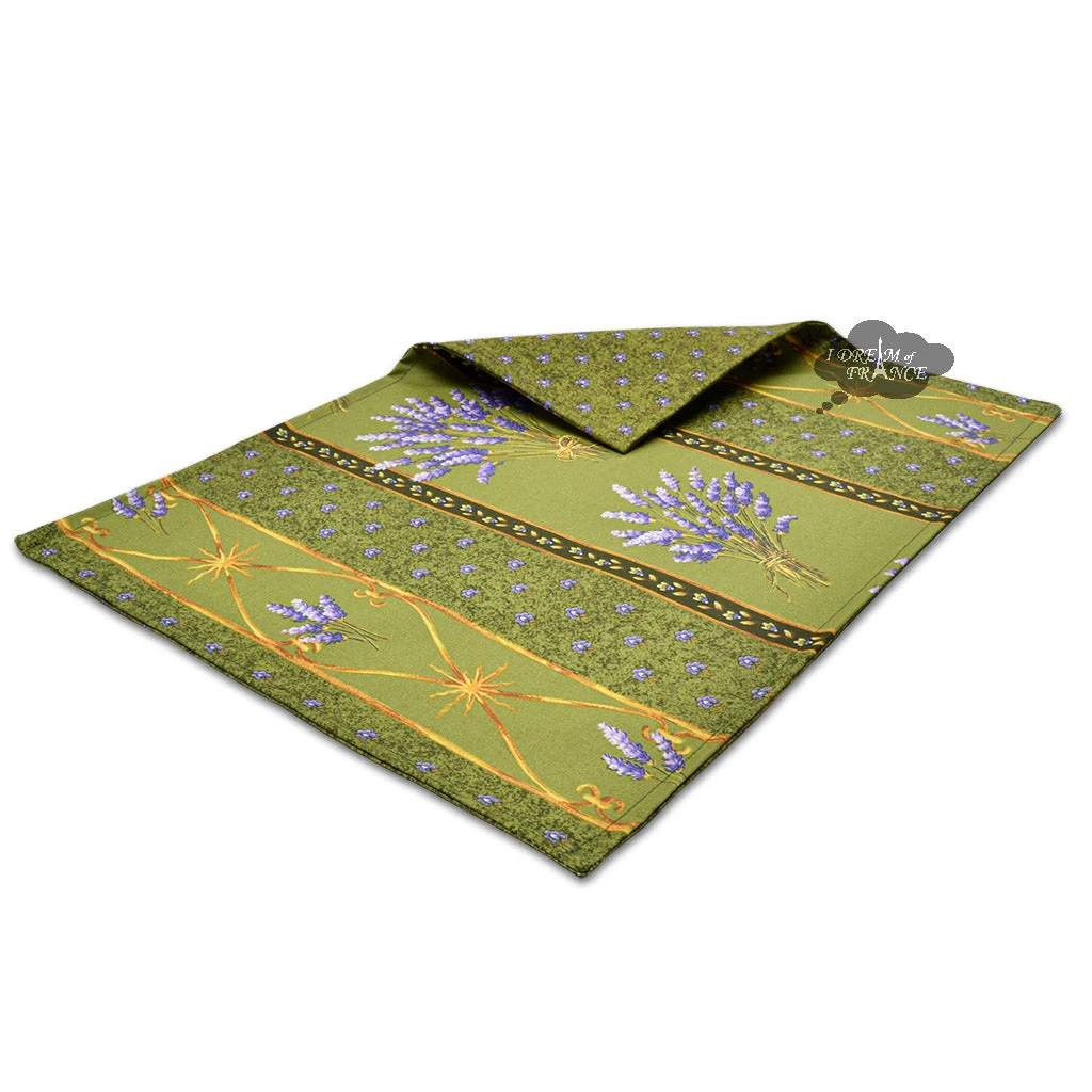 Le Cluny French Linens Lavender Green Acrylic-Coated Cotton Reversible Placemat By Le Cluny 4 Le Cluny French Linens Lavender Green Acrylic-Coated Cotton Reversible Placemat By Le Cluny