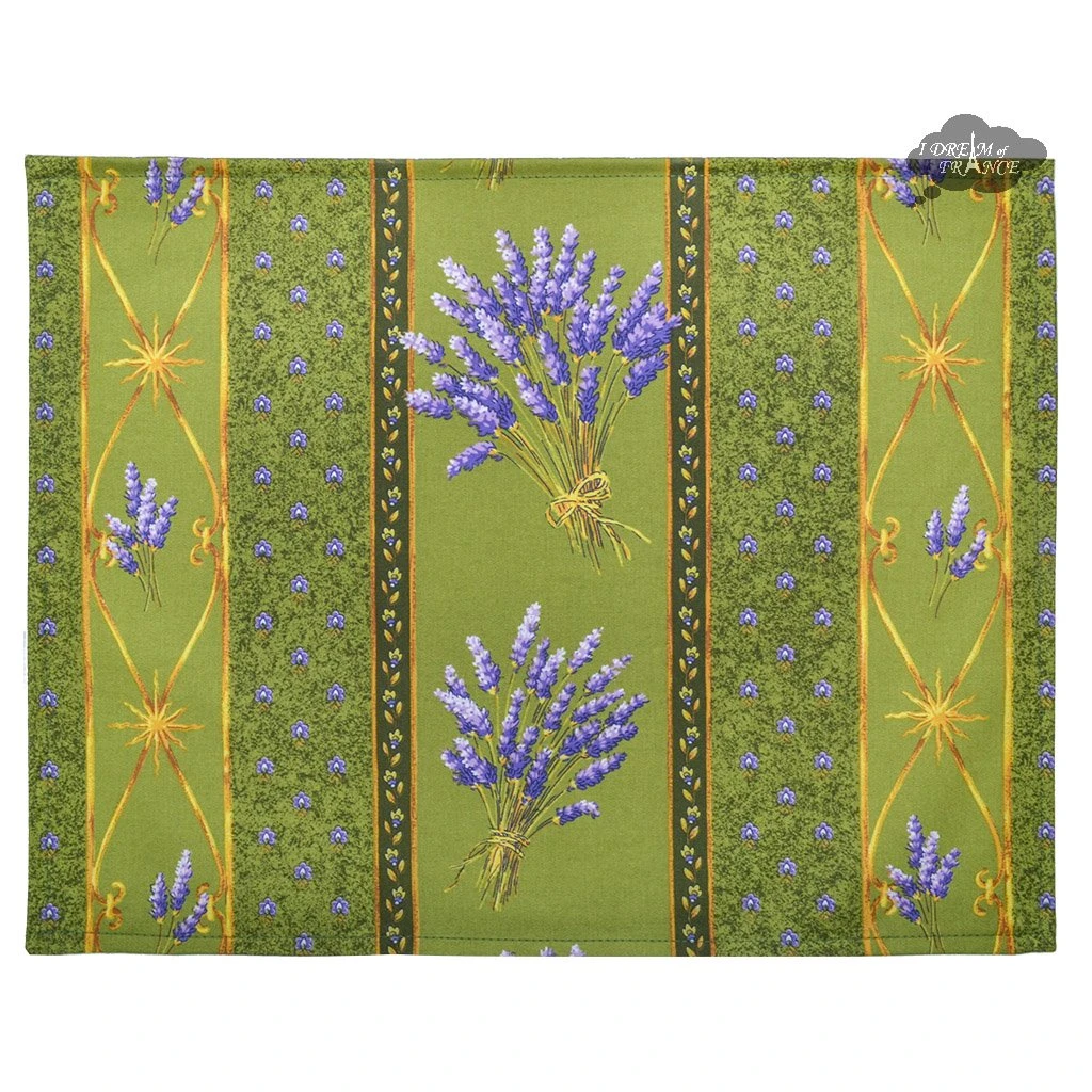 Le Cluny French Linens Lavender Green Acrylic-Coated Cotton Reversible Placemat By Le Cluny 3 Le Cluny French Linens Lavender Green Acrylic-Coated Cotton Reversible Placemat By Le Cluny