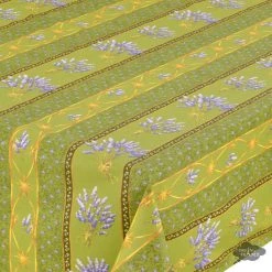 Le Cluny French Linens 60x 96" Rectangular Lavender Green Acrylic-Coated Cotton Provence Tablecloth By Le Cluny Table Linens