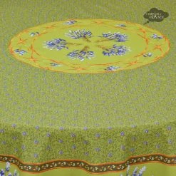Le Cluny French Linens Table Linens 70" Round Lavender Green Provence Tablecloths By Le Cluny