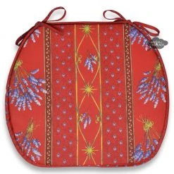 Le Cluny French Linens Lavender Red Acrylic-Coated Cotton French Style Chair Pad By Le Cluny