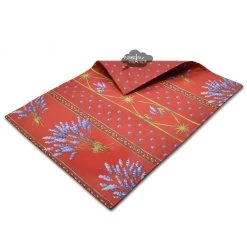 Le Cluny French Linens Lavender Red Acrylic-Coated Cotton Reversible Placemat By Le Cluny Table Linens