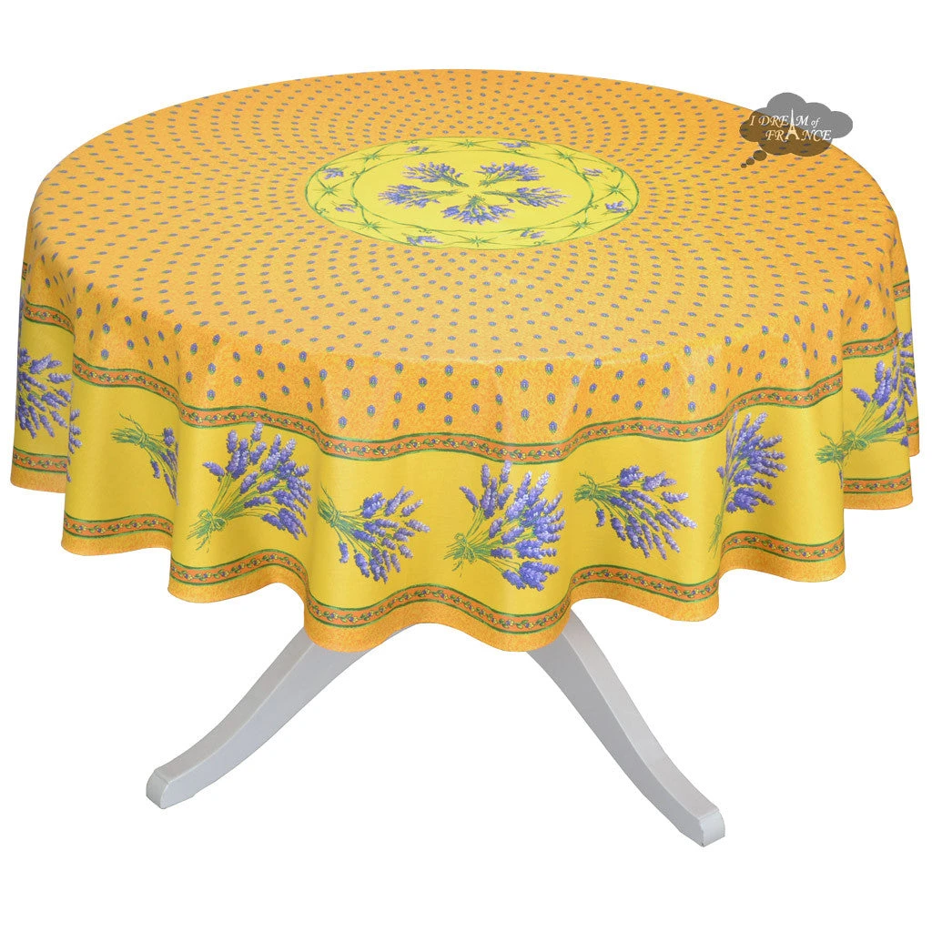 Le Cluny French Linens 70" Round Lavender Yellow Provence Tablecloths By Le Cluny 3 Le Cluny French Linens 70" Round Lavender Yellow Provence Tablecloths By Le Cluny