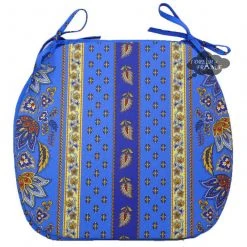 Le Cluny French Linens Lisa Blue Coated French Style Chair Pad By Le Cluny