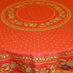 Le Cluny French Linens 70" Round Lisa Red Provence Tablecloths By Le Cluny