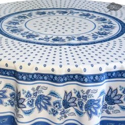 Le Cluny French Linens 70" Round Lisa White French Country Tablecloth By Le Cluny Table Linens
