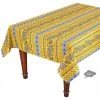Le Cluny French Linens 60x96" Rectangular Lisa Yellow Cotton Coated French Country Tablecloth By Le Cluny Table Linens