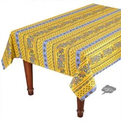 Le Cluny French Linens 58" Square Lisa Yellow Acrylic-Coated French Country Tablecloth By Le Cluny Table Linens
