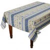 Le Cluny French Linens Table Linens 60x132" Rectangular Monaco Beige & Blue Acrylic-Coated Cotton Provence Tablecloth By Le Cluny