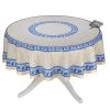 Le Cluny French Linens 70" Round Monaco Beige & Blue Provence Tablecloth By Le Cluny Table Linens