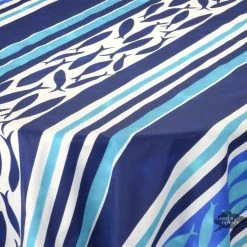 Le Cluny French Linens Table Linens 52x72" Rectangular Fishy Fish Acrylic-Coated Cotton French Tablecloth By Le Cluny