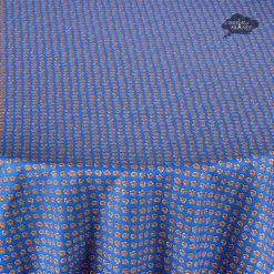 Le Cluny French Linens Table Linens 60" Round Olives Blue All-Over Acrylic-Coated Cotton Provence Tablecloth By Le Cluny