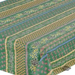 Le Cluny French Linens Table Linens 52x72" Rectangular Olives Green Acrylic-Coated Cotton Provence Tablecloth By Le Cluny