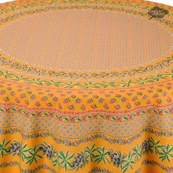 Le Cluny French Linens Table Linens 70" Round Olives Yellow Provence Tablecloth By Le Cluny