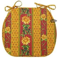Le Cluny French Linens Sunflower Red Coated French Style Chair Pad By Le Cluny Table Linens