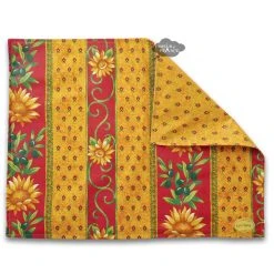 Le Cluny French Linens Table Linens Sunflower Red Acrylic-Coated Cotton Reversible Placemat By Le Cluny