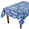 Le Cluny French Linens Table Linens 60x84" Rectangular Villandry Blue Toile Acrylic-Coated Cotton Tablecloth By Le Cluny 2 Le Cluny French Linens Table Linens 60x84" Rectangular Villandry Blue Toile Acrylic-Coated Cotton Tablecloth By Le Cluny