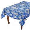 Le Cluny French Linens 60x108" Rectangular Villandry Blue Toile Acrylic-Coated Cotton Tablecloth By Le Cluny