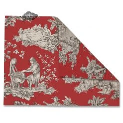Le Cluny French Linens Villandry Red French Toile Acrylic-Coated Cotton Reversible Placemat By Le Cluny