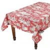 Le Cluny French Linens 60x132" Rectangular Villandry Red Toile Acrylic-Coated Cotton Tablecloth By Le Cluny