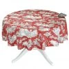 Le Cluny French Linens 60" Round Villandry Red Toile Acrylic-Coated Cotton French Tablecloth By Le Cluny