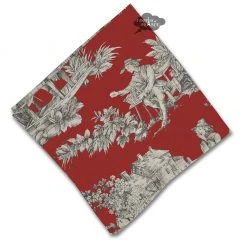 Le Cluny French Linens Villandry Red French Toile Cotton Napkin By Le Cluny