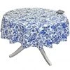 Le Cluny French Linens Table Linens 60" Round Versailles Blue Acrylic-Coated Cotton French Tablecloth By Le Cluny
