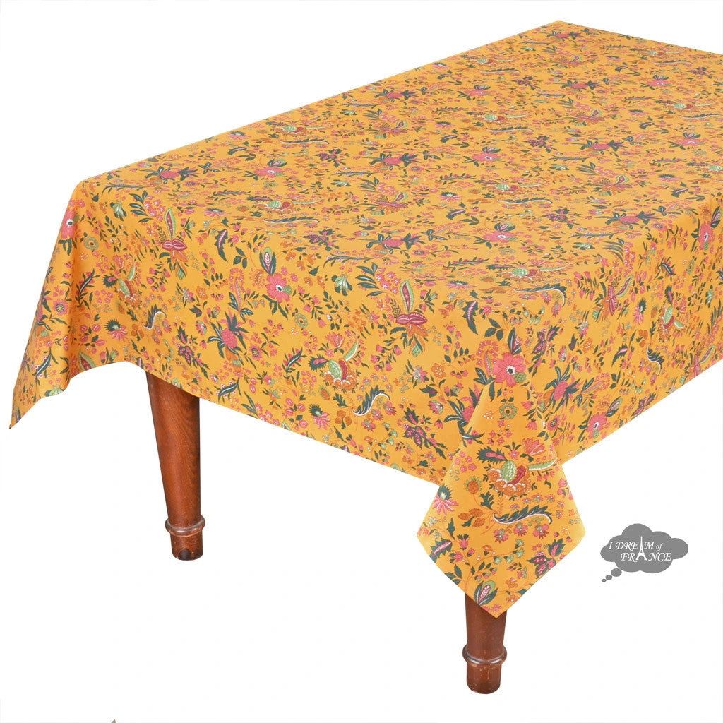 Le Cluny French Linens Table Linens 60x84" Rectangular Versailles Yellow Acrylic-Coated Cotton Provence Tablecloth By Le Cluny 3 Le Cluny French Linens Table Linens 60x84" Rectangular Versailles Yellow Acrylic-Coated Cotton Provence Tablecloth By Le Cluny