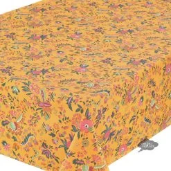Le Cluny French Linens Table Linens 60x 96" Rectangular Versailles Yellow Acrylic-Coated Cotton French Tablecloth By Le Cluny