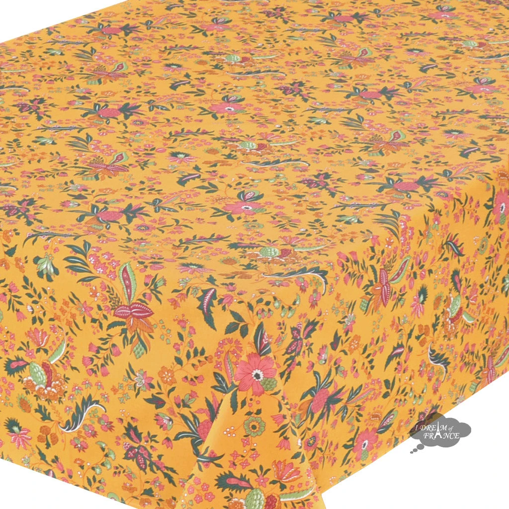 Le Cluny French Linens Table Linens 60x120" Rectangular Versailles Yellow Acrylic-Coated Cotton Provence Tablecloth By Le Cluny 4 Le Cluny French Linens Table Linens 60x120" Rectangular Versailles Yellow Acrylic-Coated Cotton Provence Tablecloth By Le Cluny