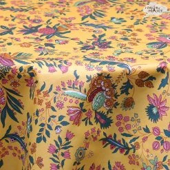 Le Cluny French Linens Table Linens 70" Round Versailles Yellow Acrylic-Coated Cotton French Tablecloth By Le Cluny