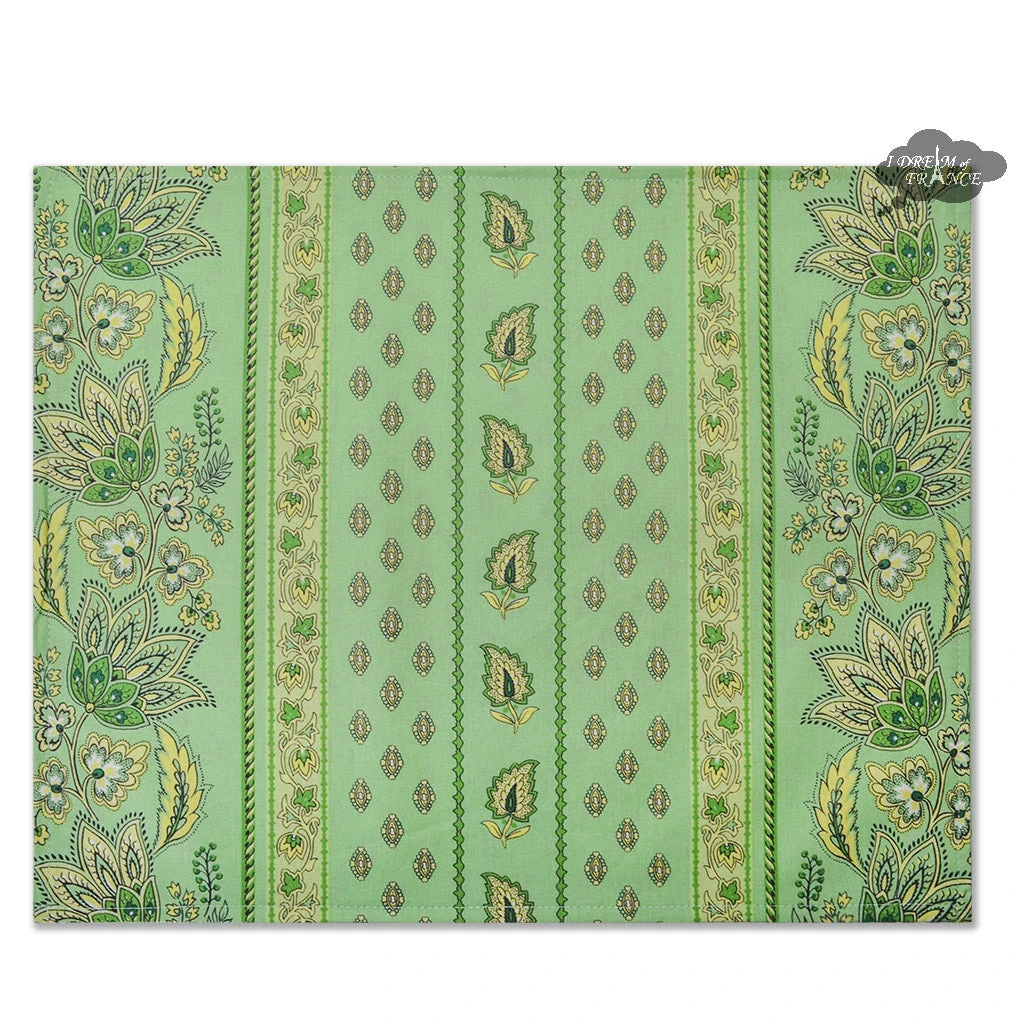 Le Cluny French Linens Lisa Pistachio Acrylic-Coated Cotton Reversible Placemat By Le Cluny Table Linens 3 Le Cluny French Linens Lisa Pistachio Acrylic-Coated Cotton Reversible Placemat By Le Cluny Table Linens