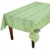 Le Cluny French Linens 60x84" Rectangular Lisa Pistachio Acrylic-Coated Cotton Provence Tablecloth By Le Cluny 1 Le Cluny French Linens 60x84" Rectangular Lisa Pistachio Acrylic-Coated Cotton Provence Tablecloth By Le Cluny