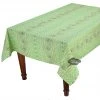 Le Cluny French Linens 52x72" Rectangular Lisa Pistachio Acrylic-Coated Cotton Provence Tablecloth By Le Cluny