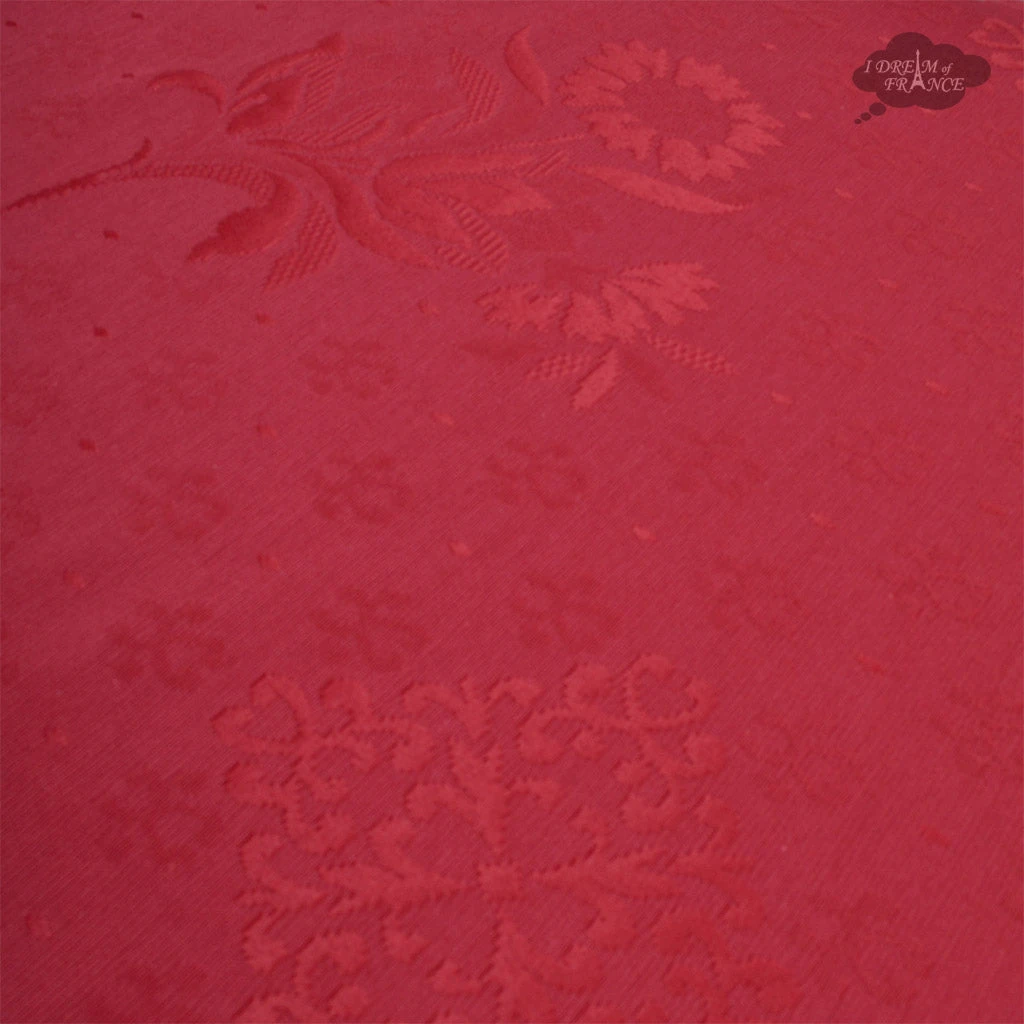 Table Linens 62x124" Rectangular Poppies Yellow & Red Matelassé Tablecloth By Tissus Toselli 4 Table Linens 62x124" Rectangular Poppies Yellow & Red Matelassé Tablecloth By Tissus Toselli