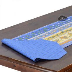 Le Cluny French Linens 16x72" Monaco Blue & Yellow Acrylic-Coated Cotton Provence Table Runner By Le Cluny